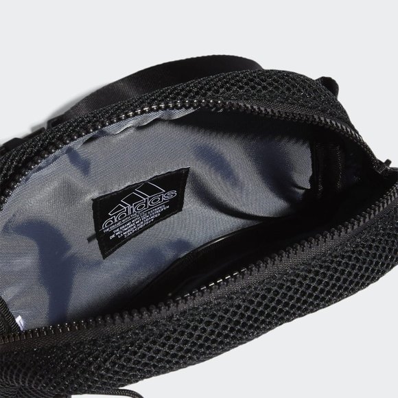 Adidas Air Mesh Waist Pack Adjustable Crossbody Bag Black Festival Pouch #719 - Picture 5 of 8